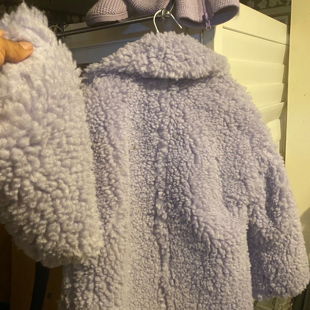 TopShop NWT Chunky Borg (lilac) Coat(size 2-fits small/medium - Picture 7 of 11